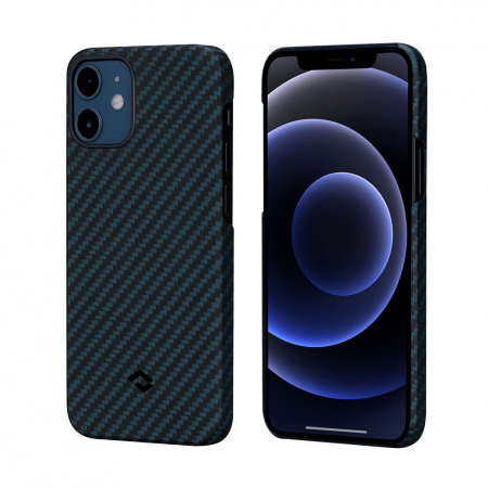 Чехол PITAKA MagEZ Case для iPhone 12 mini 5.4", черный/синий (Black/Blue Twill)